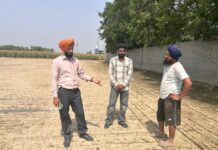 ਮੁੱਖ ਖੇਤੀਬਾੜੀ ਅਫ਼ਸਰ ਡਾ. ਗੁਰਪ੍ਰੀਤ ਸਿੰਘ ਵੱਲੋਂ ਝੋਨੇ ਦੀ ਸਿੱਧੀ ਬਿਜਾਈ ਦਾ ਨਿਰੀਖਣ
