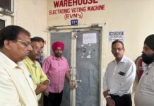 ਵਧੀਕ ਮੁੱਖ ਚੋਣ ਅਫ਼ਸਰ, ਪੰਜਾਬ ਹਰੀਸ਼ ਨਈਅਰ ਵੱਲੋਂ ਗੁਰਦਾਸਪੁਰ ਵਿਖੇ ਵੋਟਿੰਗ ਮਸ਼ੀਨਾਂ ਦੇ ਵੇਅਰਹਾਊਸ ਦਾ ਨਿਰੀਖਣ