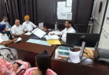 ਚੋਣ ਤਹਿਸੀਲਦਾਰ ਵੱਲੋਂ ਮਾਨਤਾ ਪ੍ਰਾਪਤ ਰਾਜਨੀਤਿਕ ਪਾਰਟੀਆਂ ਦੇ ਨੁਮਾਇੰਦਿਆਂ ਨਾਲ ਮੀਟਿੰਗ