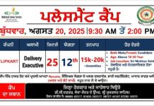 20 ਅਗਸਤ ਨੂੰ ਲਗਾਇਆ ਜਾ ਰਿਹਾ ਹੈ ਪਲੇਸਮੈਂਟ ਕੈਂਪ