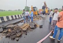 ਸੰਗਰੂਰ: ਭਾਰੀ ਮੀਂਹ ਕਾਰਨ ਧੱਸਿਆ ਨੇਸ਼ਨਲ ਹਾਈਵੇਅ