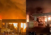 ਜ਼ੀਰਕਪੁਰ: ਵਿਆਹ ਸਮਾਰੋਹ ਦੌਰਾਨ ਬੈਂਕੁਇਟ ਹਾਲ ‘ਚ ਭਿਆਨਕ ਅੱਗ ਲੱਗੀ, 1100 ਮਹਿਮਾਨਾਂ ਤੇ 250 ਵਾਹਨਾਂ ਨੂੰ ਸੁਰੱਖਿਅਤ ਤੌਰ ‘ਤੇ ਬਾਹਰ ਕੱਢਿਆ ਗਿਆ।