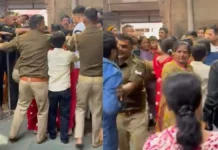 ਬਾਂਕੇ ਬਿਹਾਰੀ ਮੰਦਰ ਵਿੱਚ ਪੁਲਿਸ ਤੇ ਸ਼ਰਧਾਲੂਆਂ ਵਿੱਚ ਝੜਪ: ਪ੍ਰਵੇਸ਼ ਦਰਵਾਜ਼ੇ ਰਾਹੀਂ ਬਾਹਰ ਨਿਕਲਣ ਨੂੰ ਲੈ ਕੇ ਤਕਰਾਰ, ਇੱਕ ਵਿਅਕਤੀ ਜ਼ਖਮੀ