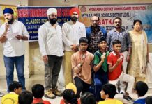 ਹੈਦਰਾਬਾਦ ਜ਼ਿਲ੍ਹਾ ਗੱਤਕਾ ਚੈਂਪੀਅਨਸ਼ਿਪ ‘ਚ ਨੌਜਵਾਨਾਂ ਵੱਲੋਂ ਗੱਤਕਾ ਕਲਾ ਦਾ ਸ਼ਾਨਦਾਰ ਪ੍ਰਦਰਸ਼ਨ ; 9 ਸਕੂਲਾਂ ਦੇ 105 ਖਿਡਾਰੀਆਂ ਨੇ ਲਿਆ ਹਿੱਸਾ