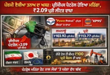 ਪੱਛਮੀ ਏਸ਼ੀਆ ਤਣਾਅ ਦਾ ਅਸਰ: ਪ੍ਰੀਮੀਅਮ ਪੈਟਰੋਲ ਹੋਇਆ ਮਹਿੰਗਾ, ₹2.09 ਪ੍ਰਤੀ ਲੀਟਰ ਵਾਧਾ