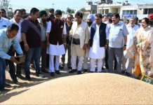 ਵਿਧਾਇਕ ਬ੍ਰਮ ਸ਼ੰਕਰ ਜਿੰਪਾ ਅਤੇ ਇਸ਼ਾਂਕ ਕੁਮਾਰ ਨੇ ਦਾਣਾ ਮੰਡੀ ‘ਚ ਸ਼ੁਰੂ ਕਰਵਾਈ ਕਣਕ ਦੀ ਖਰੀਦ