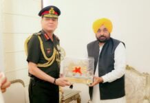 ਚੀਫ਼ ਆਫ਼ ਆਰਮੀ ਸਟਾਫ਼ ਦੀ CM ਭਗਵੰਤ ਮਾਨ ਨਾਲ ਅਹਿਮ ਮੁਲਾਕਾਤ, ਪੰਜਾਬ ਨਾਲ ਜੁੜੇ ਮੁੱਦਿਆਂ ’ਤੇ ਹੋਈ ਚਰਚਾ